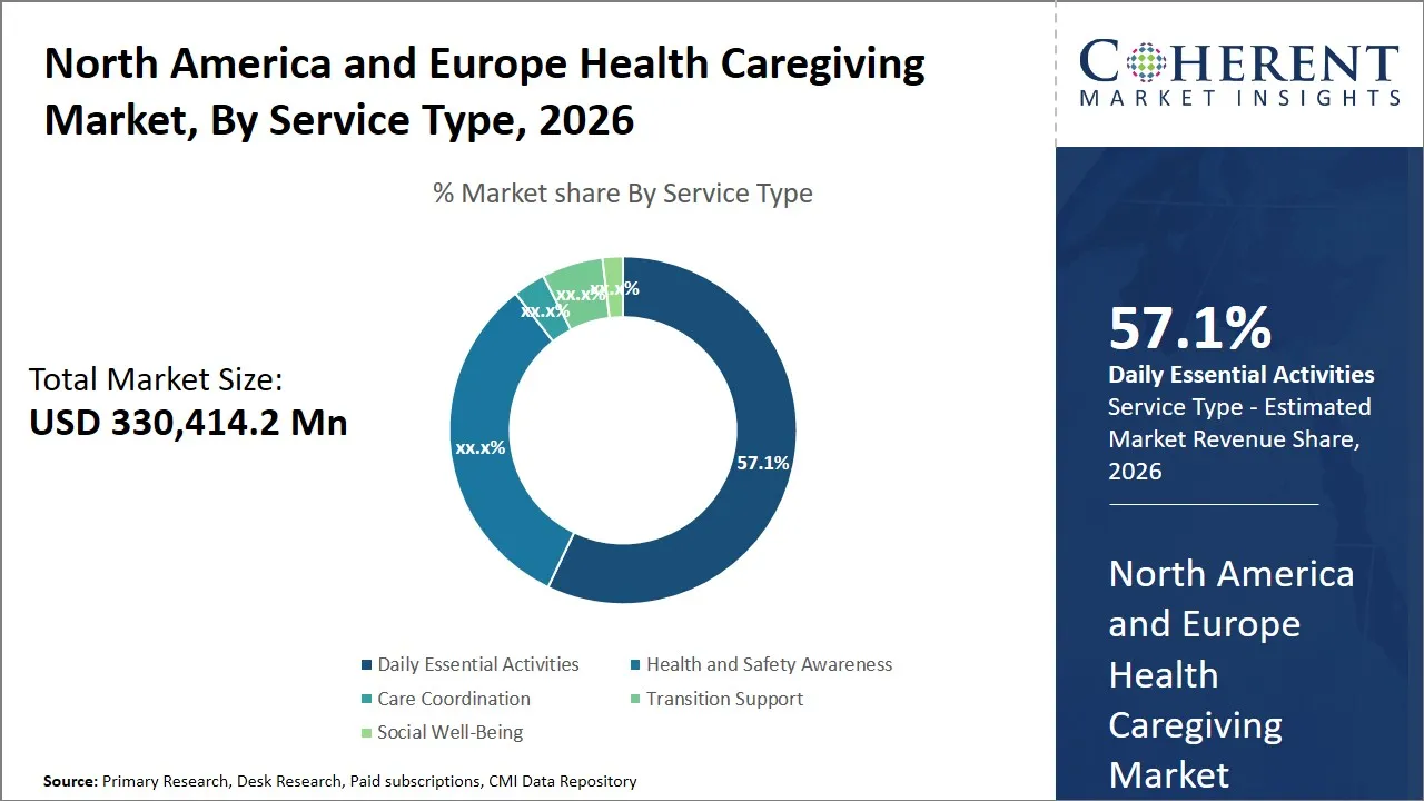 North America and Europe Health Caregiving Market By Service Type